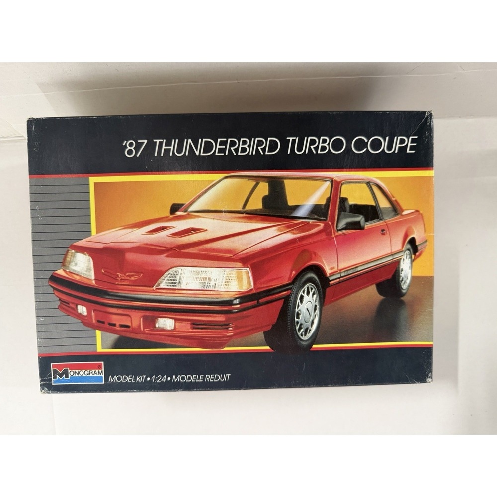 Vintage Monogram 87 Thunderbird Turbo Coupe 1/24 Scale Model Kit Open Box